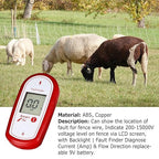 Electric Fence Voltage Tester, Handheld Fence Fault Finder Fence Tester for Farms, Digital Display High Voltage 200-15000V Gardening Tools