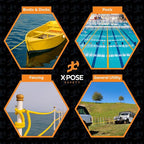 Yellow Twisted Polypropylene Rope, 1/4" Thickness x 50' Length Heavy Duty Poly Ropes for Outdoor and Marine Use, Yellow Rope for Visibility & Safety