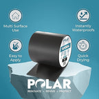 Polar TapeSeal Black - 5" x 5 ft | Rubberised Waterproof Tape for Leaks & Cracks on Roofs, PVC Pipes, Downpipes, Plumbing & Gutters | All-Purpose Indoor & Outdoor Sealant Tape for Lasting Protection