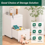 Superday 2 Drawer File Cabinet, Metal Rolling Filing Cabinet with Lock, Small File Cabinets with 2 Drawer, Filing Cabinets for Home Office Fit A4/Letter/Legal, Easy Assemble, White