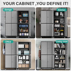 Metal Storage Cabinet with Wheels,Rolling Garage Storage Cabinet with Lock,Gray Lockable Metal Cabinets with Shelves,Tall Tool Cabinets on Wheels for Garage,Home,Office,Shop