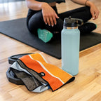 Nomadix Mini Towel - Perfect for Beach, Pool, Travel, Camping, Yoga - Made with Recycled Materials - Super Absorbent - Sand Resistant - Stripes Retro - 16x40