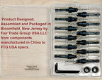 FTG USA 12 Pc #4 (7/64") Countersink Drill Bit Set with Depth Stop Collar, Hex Wrench - Tapered Drill Bits for Wood