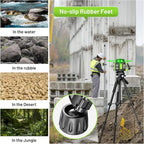 Huepar Professional Laser Level Tripod, 60 Inch Adjustable Laser Level Stand, Suit for Heavy Duty Laser Levels, Point Lasers, Laser Distance Measures; 1/4" & 5/8" Thread Mount, Non-Slip Feet, TPD14B