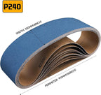 10-Piece 4 x 36 Inch 240 Grit Zirconia Sanding Belts, Heavy Duty Long-lasting Sanding Bands for Belt Sander, Rust Paint Removal, Wood Metal Grinding and Finishing