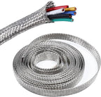 Tinned Copper Wire Shielding Sleeve, Expandable Ground Strap Wiring Braided Sleeving Metal Mesh Sheathing Cabling Wiring Protector (1/2inch - 25ft)