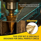 Large Step Drill Bit, 1/4 to 2-3/8 inch High Speed Steel Drill Cone Bits for Sheet Metal Hole Drilling Cutting, Sprial Unibit Extra Large 2-3/8 inch