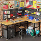 60” Adjustable Work Bench, Heavy Duty Work Table for Workshop, Garage, 3000 Lbs Capacity
