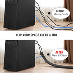 10ft - 3/4 inch Cable Protector Sleeve Split Wire Loom Tubing for Power, Audio, USB, Cord Management for TV, Computer, Protection from Pets Chewing, Black