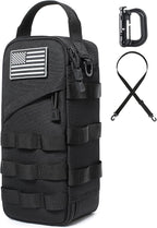 Heavy Duty Small Tool Bag with D-Ring Clip,Flag Patch&Shoulder Strap - Small Tactical Molle Zipper Tool Bag,EDC Storage Tool Bags for Men,Multipurpose Utility Work Organizer Bag