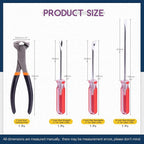 Swpeet 4Pcs Nail Pullers Nail Remover Tool 7 Inch End Cutting Pliers Nail Nipper Pliers with 6 Inch Tack Lifter 3 mm Straight Tip, U Tip and V Tip Nail Staple Rivet Tack Puller Staple