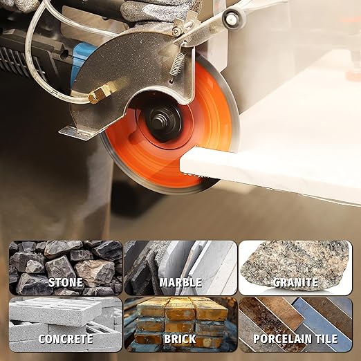 7 Inch Diamond Saw Blade, Mesh Turbo Cutting Wheel for Tile, Porcelain, Ceramic, Granite, Marble - 10mm Segment, Super Thin 1.6mm, 7/8" Arbor with Flange - Dry or Wet Cutting