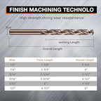 5/32 Inch Cobalt Drill Bits (13pcs), M35 High Speed Steel, 135 Degree Tip, Jobber Length Twist Drill Bit Set for Hard Metal, Stainless Steel, Cast Iron, Wood and Plastic, with Storage Case