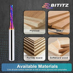 2PCS 1/4 Inch Shank Up/Down Cut Spiral Router Bit | 1/8 Inch Cutting Dia x 3/4 Inch Length | Long-Life Coating - CNC Router Bits for Precision Engraving & Mortising