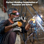 Portable Welding Machine 110V with Auto Darkening Goggles: Handheld IGBT Inverter ARC Welder Gun Stick Welder - 6 Variable Current Adjustment for 3/32"-1/8" Rods and DIY, Professional Use,Repair(Grey)