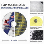 SALI 10 Pack 4 Inch Grinding Wheels for General Purpose Metal & Stainless Steel, Aluminum Oxide Grinding Disc for Angle Grinder, Depressed Center 4" * 1/4" * 5/8"(100 * 6.0 * 16 mm)