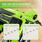 Greenworks 24V 18-Gauge Brushless Cordless AirStrike Brad Nailer (Tool Only), Green