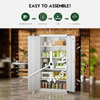 Greenvelly White Metal Storage Cabinet for Garage, 72” Steel Locking Cabinet with Doors and 4 Shelves, Tall Tool Organizer for Garage Systems Lockable File Storage for Home Office, Classroom