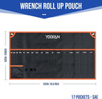 YOOFAN Wrench Roll Up Pouch – Wrench Organizer Bag with Handle, Wrench Holder for Hanging (17+1 SAE)