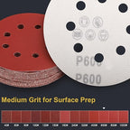 100 PCS 5 Inch Sanding Discs 600 Grit Hook and Loop Adhesive Round Sandpaper for Random Orbital Sander