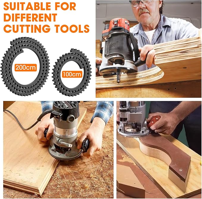 Flexible Router Edge Guide,Professional Router Templates for Woodworking Accessories,Flexible Curve Guide for Precise Thread Border, Curve and Arc Angle Positioning(Black 78INCH)
