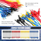110 Pcs Automotive Circuit Test Lead Kit, Multimeter Test Leads Kit, Electrical Test Kit, Back Probe Kit Automotive, Relay Wire Connector Kit (with Black Carrying Case), Alligator Clips