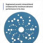 3M Hookit Blue Abrasive Disc 321U Multi-hole, 36161 5 in 180 50 discs per carton