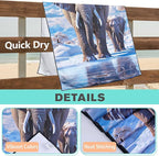 Glacier Elephant Beach Towel Oversized 36" x 72", Thin Lightweight Sand Free Quick Dry Microfiber Towel for Swimming Pool Cruise Camping Travel