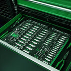 SK 1/4" & 3/8" Drive Socket Set with 160-P Ratchet, 105-Piece, SAE & Metric, SuperKrome Finish, Premium CR-V Construction, with EVA Foam Tool Organizer