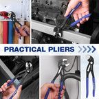 WORKPRO Slip Joint Pliers, 10" Quick Adjustable Pliers, Upgraded 50mm Wide Opening Water Pump Plier, V-Jaw Groove Joint Plier for Home and Industrial Repair, CR-V Steel, Dual Serrated, Soft Grip