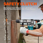 Berserker 1-1/8" SDS-Plus Rotary Hammer Drill with 1/2" SDS Plus Shank Keyless Chuck Adapter, 9 Amp 3 Functions Corded Rotomartillo for Fast Drilling in Concrete,Brick,Masonry,Metal,Wood
