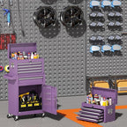 INTERGREAT Purple Tool Chest, 5-Drawer Rolling Storage Cabinet, Detachable Top Tool Box - Lockable Wheels, Garage & Workshop Barbershop Tool Cart