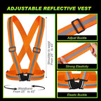 Hercicy 12 Pcs Reflective Vest High Visibility Safety Vests, Adjustable Bright Neon Lightweight Strap Gear (Orange)