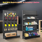 Eastern Tree Pegboard Display Stand, 4x6.5 Feet Gondola Retail Shelving Wall Display for Convenient Grocery Office Supply or Retail Stores, Standing Peg Board Display Rack with 30 Hooks