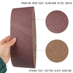 3X21 Sanding Belts 15PCS Belt Sander Paper Aluminum Oxide (3 Each of 80/120/150/240/400 Grits) Ideal for Wood Metal Paint Sanding