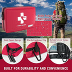 Compact First Aid Kit 300 PCS – Small Waterproof Emergency Medical Kit for Home, Car, Travel, Camping, Hiking, Truck, Office, Sports & Outdoor – Lightweight First Aid Bag