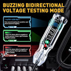 Upgraded Buzzer Automotive Test Light, DC 3-72V Heavy Duty Digital LED Circuit Tester with Voltmeter & Dual Color Polarity Indicate Light, Bidirectional Auto Voltage Tester Electric Light Test Pen