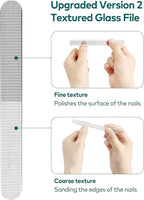Upgraded Glass Nail File - Bilateral, Washable, Suitable for Natural Nails and Acrylic Nails
