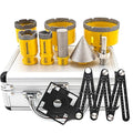 HIGHDRIL Multi Angle Measuring Ruler 5-Hole Drill Locator & Diamond Drill Bit Kit 5/8-11 for Porcelain Tile Ceramic Marble Brick Hole Saw(25/35/45/65/75mm+20mm Finger Bits+50mm Beveling Chamfer Bit)