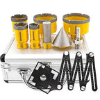 HIGHDRIL Multi Angle Measuring Ruler 5-Hole Drill Locator & Diamond Drill Bit Kit 5/8-11 for Porcelain Tile Ceramic Marble Brick Hole Saw(25/35/45/65/75mm+20mm Finger Bits+50mm Beveling Chamfer Bit)