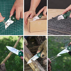 FLISSA Folding Utility Knife, 3-in-1 EDC Knife with Drop Point, Gut Hook & Replaceable Blades, Quick Change, Liner Lock, G10 Handle, Belt Clip for Outdoor & Everyday Use, Includes 16 Blades