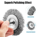 Wire Brush for Drill Set, 12Pcs Cup, Wheel & End Brush Kit with 1/4” Shank, Carbon Steel Drill Brush Attachments for Rust Removal, Stripping, and Abrasive