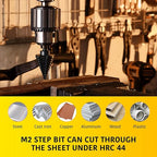 10 Sizes Step Drill Bit for Metal Sheet, 1/4 to 1-3/8 Inches High Speed Steel Drill Cone Bits for Hole Drilling Cutting, HSS Multi Size Hole Stepped Up Unibit
