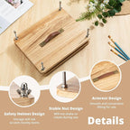 Wooden Book Press - 14.7x11.4 Large Craft Press with Comfort Grip Handle & Non-Slip Round Foot Pads, Ideal for Bookbinding, Scrapbooking, and DIY Projects