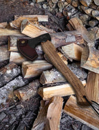 The Frostbreaker - Camping Hatchet - Forged Steel Axe with Leather Sheath - Survival Axe for Wood Splitting and Chopping - Bushcraft Hatchet - Perfect for Outdoor Adventures