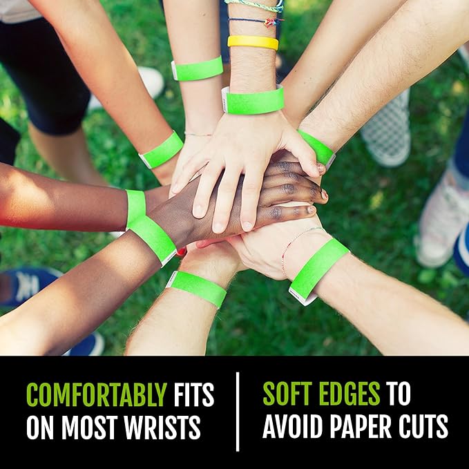 500 WristCo Tyvek Wristbands Smiley Face Variety Pack - ¾” x 10”- Waterproof Recyclable Comfortable Tear Resistant Paper Bracelets Wrist Bands for Events Concert Festival Admission Party