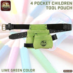 Graintex 4 Pocket Children Tool Pouch Suede Leather with Leather Belt and Hammer Loop