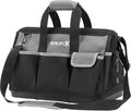 17-inch Tool Bag, Tool Box Organizer Storage, Wide Mouth Tool Tote Bag with Large Zipper, 17-Pocket Portable Adjustable Shoulder Strap and Ergonomic Handle (17" Molded Base)