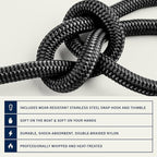 RainierSupplyCo Boat Anchor Rope - Double Braided Marine Rope Anchor Line - 50ft Nylon Boating Line with 316 Stainless Steel Thimble and Heavy Duty Marine Grade
