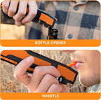 8-in-1 Pocket Field Knife Sharpener – Guided Diamond Whetstones, Diamond Rod, Leather Strop, 2 Sharpening Slots, Fire-Starter Ferro Rod & Whistle – Outdoor, Yard, Camping by Sharp Pebble
